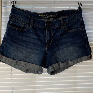 Dark Wash Denim Boyfriend Shorts